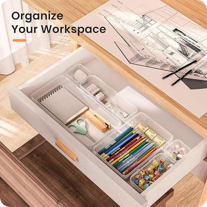 【Military Grade】A-LuGei Drawer Organizer, 【𝟱𝗦𝗶𝘇𝗲】 Makeup organizer, 【Holds 177 Items】 Bathroom Organizers and Storage, Organization and Storage, Desk Drawer Organizer for Bathroom Vanity