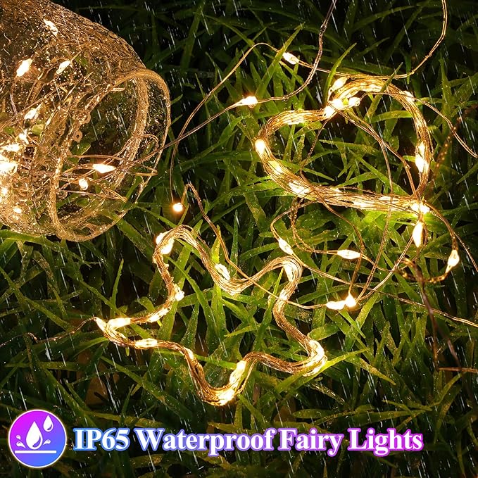 Lakumu 12 Pack Fairy Lights Battery Operated -7FT 20LED String Lights, Waterproof Silver Wire Firefly Starry Moon Lights for DIY Christmas Decorations Mason Jar Party Wedding Centerpiece Table Decor
