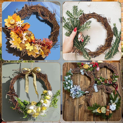 Janinka 12 Pcs Grapevine Garland Natural Grape Vine Wreath for Crafts DIY Twig Garland Rattan Hanging Vine Wreath for Wedding Christmas House Holiday Door Vase Wall Home Decor