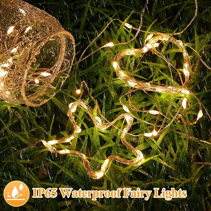 Lakumu 12-Pack Fairy Lights Battery Operated Christmas Lights-7FT 20LEDs String Lights, Waterproof Battery Powered Firefly Lights for Crafts Bedroom Wedding Christmas Party Reception Centerpiece Table