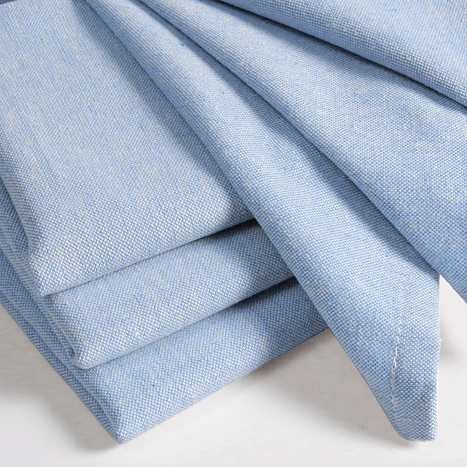 Native Fab Chambray Cloth Napkin Set of 4, 100% Cotton, Washable, Reusable Dinner Cloth Napkin 17x17 inches, Table Decor Napkins for Dinner, Events, Sky Blue