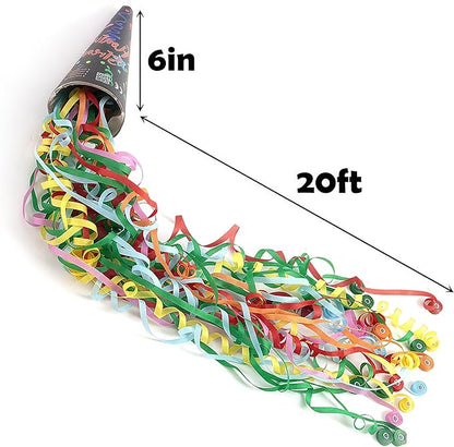 6Pcs Birthday Poppers No Mess Party Poppers Ice Cream Streamers Easy to Clean Handheld Streamers，Ideal for Birthday and Events