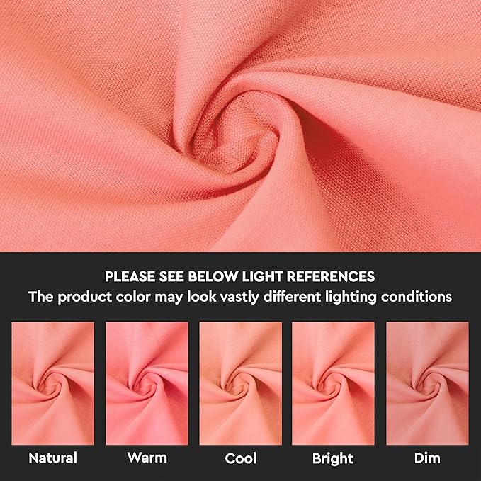 Encasa XO Coral Cloth Napkins Set of 12, 17"x17" | Solid Color Cotton Dinner Napkins | Washable & Reusable Napkins for Dining Table Fall Decoration, Holiday & Christmas Festivals