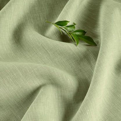 Solino Home Linen Tablecloth 60 x 132 Inch - 100% Pure Linen Chambray Olive Table Cloth for Rectangular Tables - Athena, Machine Washable Cloth Tablecloth for Fall, Autumn