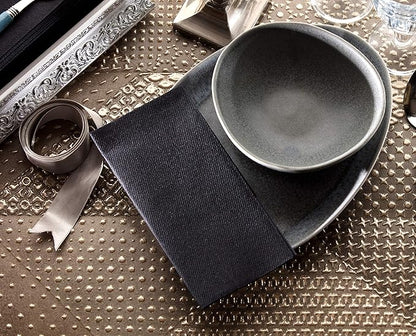 Black Paper Napkins | Linen Feel Guest Disposable Cloth Like Dinner Napkins | Hand Towels | Soft, Absorbent, Paper Hand Napkins for Kitchen, Bathroom, Parties, Weddings, Dinners Or Events | 50 Pack