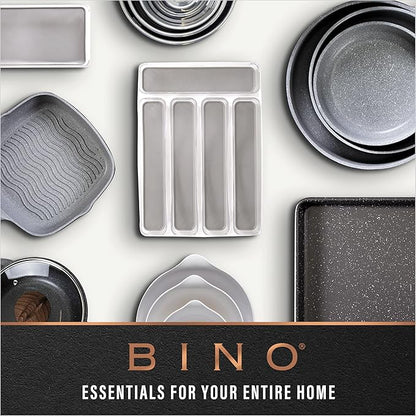 BINO | Plastic Storage Bins, Small - Shallow | THE HANDLER COLLECTION | Multipurpose Organizer Bins | Kitchen Pantry Organizers and Storage | Clear Containers for Organizing Home | Freezer Organizer