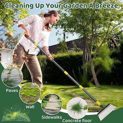 Garden Flat Shovel - Floor Scraper, 60" Multifunctional Garden Cleaning Shovels, Heavy Duty Floor Scrapers Long Handle,Metal Weeding Scraper for Lawn Edging, Snow Ice Removal,Snow Ice Scraper