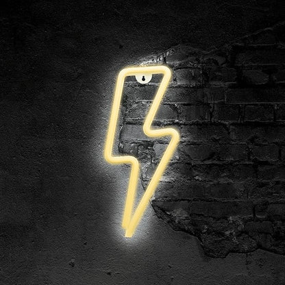 Lightning Bolt NEON Wall Light, Cool Yellow Lightning Bolt LED Light, Wall Decor, Perfect for Holiday and Birthday Gift, Party Decor, Yellow Wall Sign for Kids Room, Bar, Restaurant