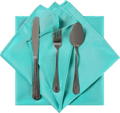 Cloth Napkins 20x20 inch Washable Polyester Dinner Napkins Soft Table Napkins for Wedding Party Dining Banquet(Turquoise,50PCS)