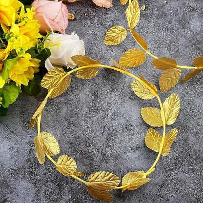 24 Pieces Roman Laurel Wreath Crown, Circlet Gold Leaf Crown, Headband Laurel Crowns, Greek Goddess Headpiece, Toga Headwear Greek Goddess Accessories for Halloween Wedding Party Decoration