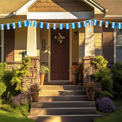 Argentina Small String Flags, 50 Feet 38 Pcs Argentine Pennant Banner Bunting Flags, Patriotic Events, Independence Day, Country Festival, Commemoration, Decorations (Argentina)