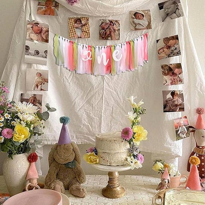 Bunny High Chair Banner 1st Birthday - Some Bunny Is One High Chair Banner, Easter Rabbit First Birthday Decorations for Party, Smash Cake, Photo Props