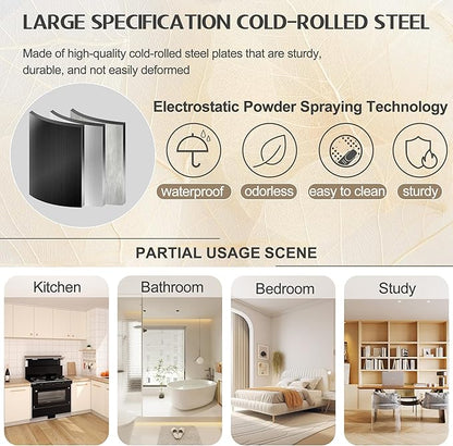 75.2" Tall Storage Cabinet, Pantry Storage Cabinets with 2 Door and 5 Adjustable Shelves, Black Kitchen Food Cabinet, Metal Utility Cabinets for Kitchen, Dinning Room, Laundry Room