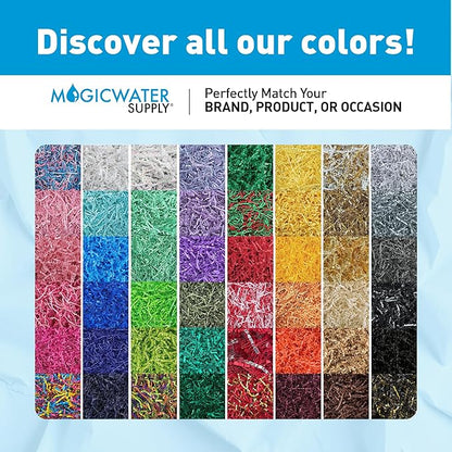 MagicWater Crinkle Cut Paper for Gift Baskets - 2LB - Black & Gold - Perfect for Shredded Paper Filler, Basket Filler, Gift Boxes, Bridesmaid Gifts, Christmas Stuffers & More – Ideal for All Occasions