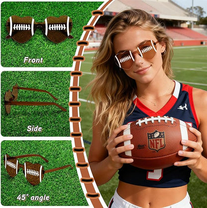 Pibupibu 12/24 Pack Volleyball Softball Football Soccer Gifts for Team Coach Heart Sunglasses Bulk Sports Party Favor Glasses