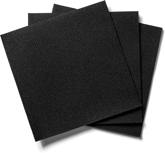 AMERICAN HOMESTEAD Black Cocktail Napkins - Premium 4.75"x4.75" Disposable Linen-Like Beverage Napkins - Bulk Square Party Bar Serviettes for Weddings, Parties, Events, and Everyday Use - 600 Count