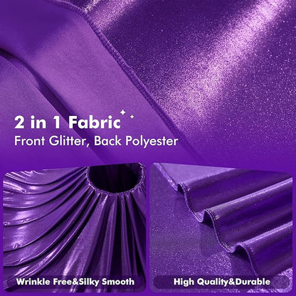10ftx10ft Shimmer Purple Sequin Backdrop Curtain for Parties-2 Panels 5x10ft Thick Wrinkle Free Glitter Backdrop Drapes Photo Back Drop Curtains for Girl Birthday Wedding Photography Background