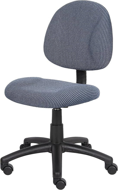 Boss Office Products B315-BE Perfect Posture Delux Fabric Task Chair Without Arms in Blue, 250
