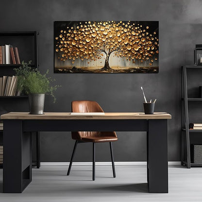 Tree Canvas Wall Art for Living Room Gold Wall Art for Bedroom Above Bed Home Office Print Wall Decor 20 x 40 Inch