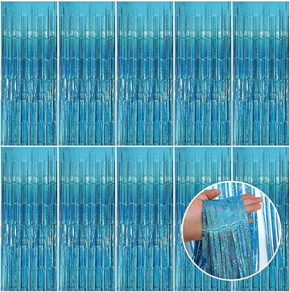 Party Backdrop Curtains Metallic Tinsel Foil Fringe Curtains Party Photo Backdrop Party Streamers for Party Birthday Graduation New Year Eve Bachelorette Decorations Wedding Decor