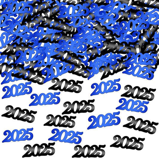 KatchOn, Blue and Black 2025 Confetti - Pack of 500 | Graduation Confetti Class of 2025, Blue Graduation Decorations 2025 | Grad Party Supplies, Grad Party Decorations 2025 | Prom Decorations 2025