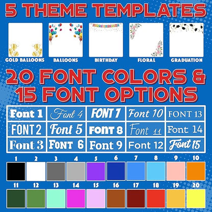 Custom Banners and Signs for Indoor Outdoor w/Any Image, Logo & Text Vinyl Banner | 5 Theme, 15 Font & 25 Background Options | Personalized Banners - 2x5