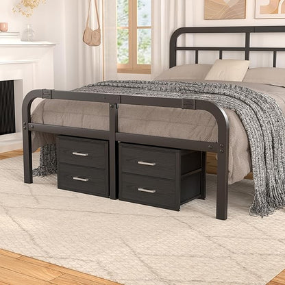BOLUO Stackable Storage Drawers Closet Organizers and Storage Fabric Black 2 Drawer Dresser for Bedroom 2 Packs Modern