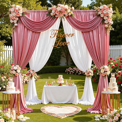 10x10ft Rose Gold Sequin Backdrop Curtain for Wedding Parties,2 Panels 5x10ft Thick Wrinkle Free Shimmer Glitter Rose Gold Photo Backdrop Drapes Curtains for Birthday Photography Background Cloth