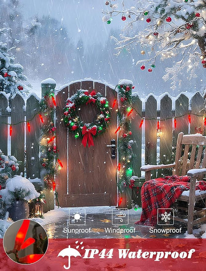 Christmas Chili Pepper Lights Red, 13.6FT Chili Lights with 35 Hot Red Chili Pepper Bulbs for Outdoor Indoor Kitchen Garden Patio Christmas Mexican Party Decor
