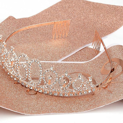 CIEHER 60th Birthday Gifts for Women - Crown, Fabulous Sash, Decorations, and Cake Topper