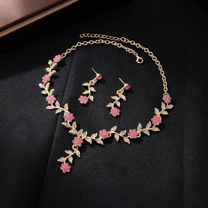 Kamirola Tiaras and Crowns for Women,Tiaras Earrings Necklace, Crystal Bridal Jewelry Set (TR48)