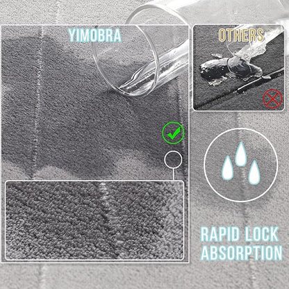 Yimobra Memory Foam Toilet Bath Mat U-Shaped, Commode Contour Rug, Soft and Comfortable, Super Water Absorption, Non-Slip, Thick, Machine Wash and Easier to Dry for Bathroom, 24 X 20 Inches, Grey