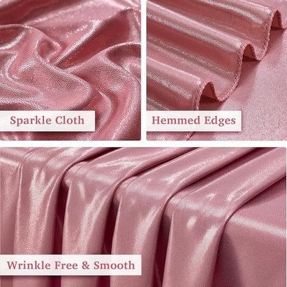 10x10 ft Rose Gold Sequin Backdrop Curtain Panels for Parties, Wrinkle Free Glitter Photo Backdrop Drapes 2 Panels 5x10FT Shimmer Back Drop Cloth for Wedding Birthday Christmas Photography Background