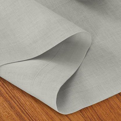D'Moksha Homes Linen Table Runner 36 Inches - 100% Pure Linen Silver Grey Small Table Runner 14 x 36 Inch for Dresser, Coffee Tables, Winter, Christmas, Holiday-Machine Washable