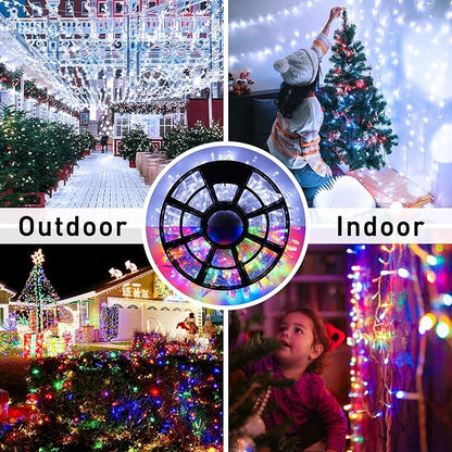 JMEXSUSS 600 LED Color Changing Christmas Lights Plug in, 168FT White & Multicolor String Lights with Remote, Christmas String Lights Outdoor Waterproof Clear Wire for Tree Xmas Decor