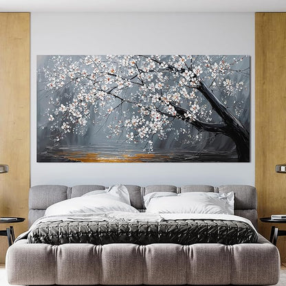 Large Canvas Wall Art Decor Modern Botanical Wall Art Prints Art Work For Flower Wall Decor 29"X 58" Artwork For Walls Black And White Floral Wall Art Pictures For Living Room Bedroom Office Decor