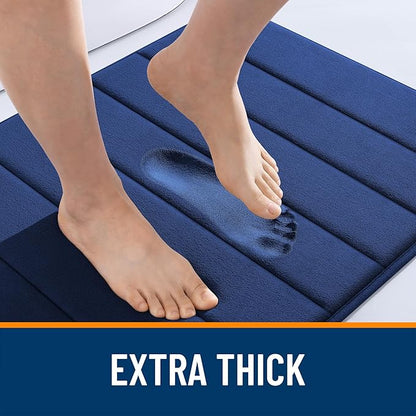OLANLY Memory Foam Bath Mat 30x20, Super Soft Absorbent Bathroom Rugs, Quick Dry, Machine Washable Shower Floor Rugs, Bathmat Carpet, Bathroom Home Decor Accessories, Twilight Sapphire