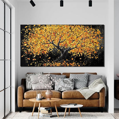 Dimpaga Canvas Wall Art Decor Artwork for Walls Black and Gold Wall Art Decor Tree of Life Wall Art Pictures for Living Room Modern Tree Wall Art Prints Art Work for Home Office Wall Decor 20" X 40"