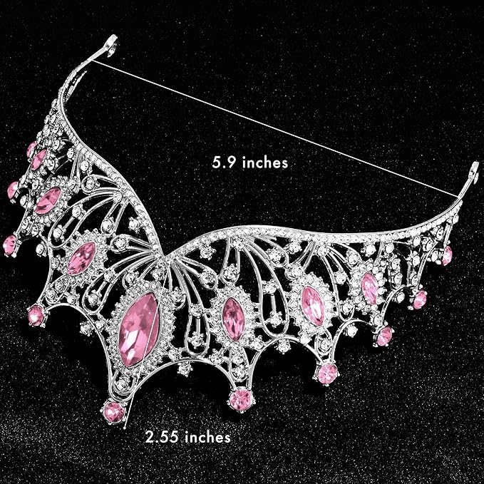 TAROSE Silver Tiaras for Women and Girls, Crystal Gold Crowns for Women, Hair Accessories for Bride/Halloween/Prom/Birthday
