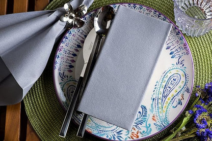 Silver Paper Napkins | Linen Feel Guest Disposable Cloth Like Dinner Napkins | Hand Towels | Soft, Absorbent, Paper Hand Napkins for Kitchen, Bathroom, Parties, Weddings, Dinners | 50 Pack