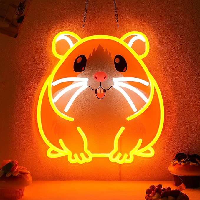 Guinea pig Neon Sign, Dimmable Wall Decor Light. Birthday Party Decorations for Home, Patio, Garden, Bars, Restaurants, Hotels, Stores, Clubs, Gift for Friends Family and Kids