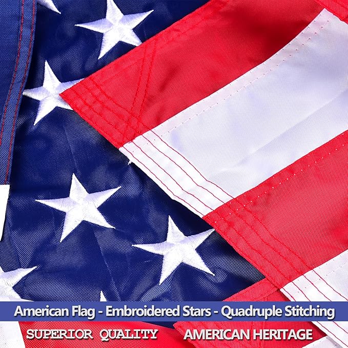 American Flag 3X5 Feet, U.S. 50 Star Sewn USA Patriotic Heavy Duty Flag Patriotic Decorations For Outside, 4th Of July Flag Decorations
