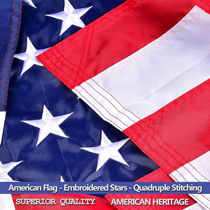 American Flag 2X3 Feet, U.S. 50 Star Sewn USA Patriotic Heavy Duty Flag Patriotic Decorations For Outside, 4th Of July Flag Decorations