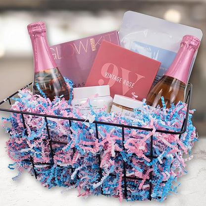 MagicWater Crinkle Cut Paper for Gift Baskets - 2LB - Baby Blend - Perfect for Shredded Paper Filler, Basket Filler, Gift Boxes, Bridesmaid Gifts, Christmas Stuffers & More – Ideal for All Occasions