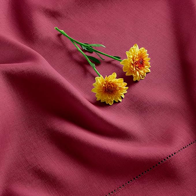 Solino Home Linen Cloth Napkins Set of 4-100% Pure Linen Beet Dinner Napkins 20 x 20 Inch for Fall, Autumn, Christmas, Winter, New Year - Classic Hemstitch, Handcrafted and Machine Washable