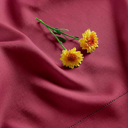Solino Home Linen Cloth Napkins Set of 4-100% Pure Linen Beet Dinner Napkins 20 x 20 Inch for Fall, Autumn, Christmas, Winter, New Year - Classic Hemstitch, Handcrafted and Machine Washable