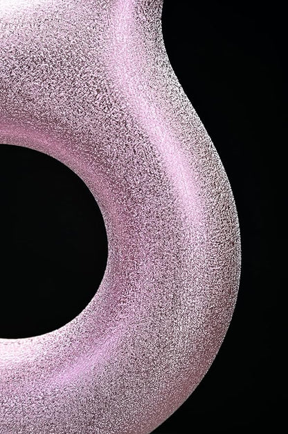 Modern Donut-Shaped Decorative Vases, Handmade Minimalist Boho ins Style, Modern Vase for Home Decor for Wedding Dinner Table Party Living Room Office Bedroom (Purple-Gold, Exra Large)