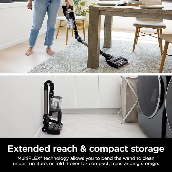 Shark Stratos Cordless Vacuum with Clean Sense IQ and Odor Neutralizer, MultiFlex Wand, Includes Crevice Tool & Anti-Allergen Brush, Up To 60 Minute Runtime, Ash Purple, IZ862H