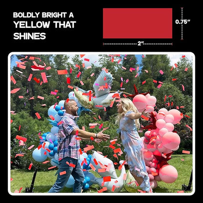 Ultimate Confetti, Red Biodegradable Confetti - Rectangular Fluttering Tissue Paper Confetti for Cannon and Launcher use - Best for Birthday, Wedding, live Events and Table Decoration - 1 lb, 16 oz