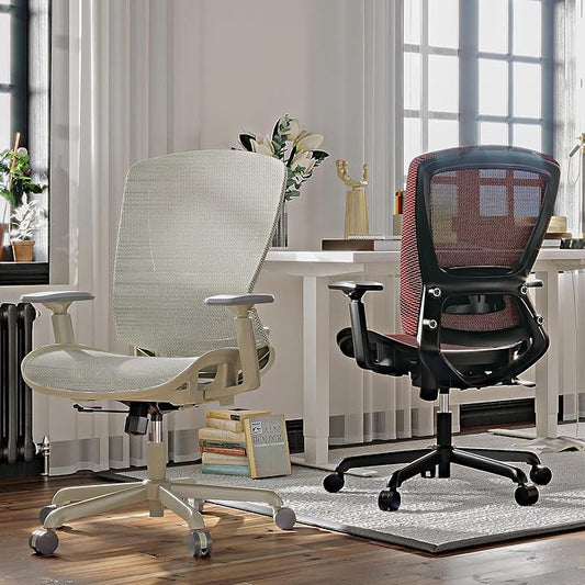ELABEST Mesh Office Chair,Ergonomic Computer Desk Chair,Sturdy Task Chair- Adjustable Lumbar Support & Armrests,Tilt Function,Comfort Wide Seat,Swivel Home Office Chair